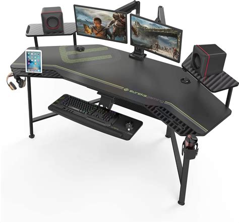 Eureka ergonomic gaming desk - About this item [Compatible Gaming & Office Desk] Eureka 60 inch Large gaming desk adjustable height with 5-Level Lifting which suits the most comfortable posture for gaming, writing, reading, or working .The 24.41''-32.28'' manual adjustable height computer desk,Suitable for multiple needs such as children study desk, home & office computer …